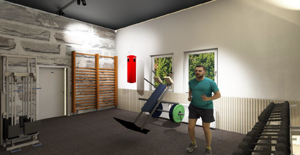 3-D Skizze zur Visualisierung von den Umbaumaßnahmen im neuen Fitnessstudio.